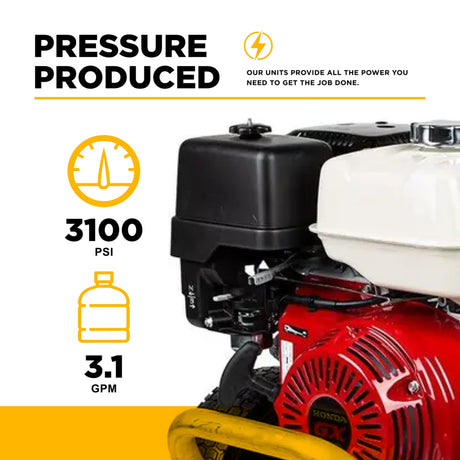 BE Power B3165HAGS 3,100 PSI Honda GX200 Gas Pressure Washer