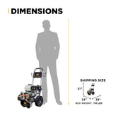 BE Power 3,100 PSI 3.1 GPM Commercial Cold Water Gas Pressure Washer with Honda GX200
