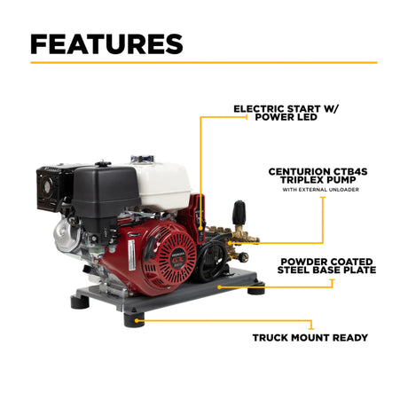 BE Power B3213HETBAS 3,200 PSI Electric-Start Truck-Mount Washer