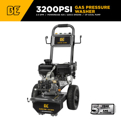 BE Power B327PX 3,200 PSI 2.5 GPM Powerease Gas Pressure Washer