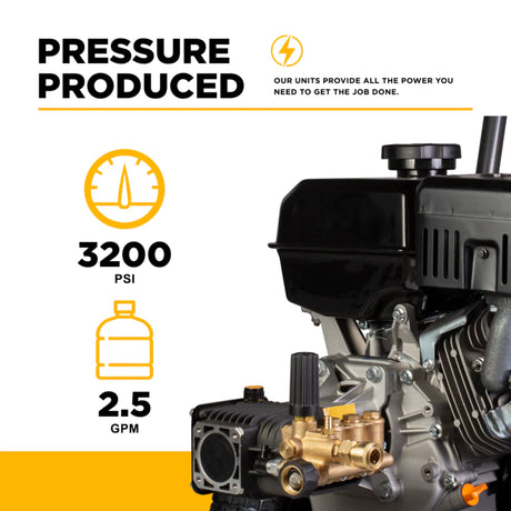BE Power B327PX 3,200 PSI 2.5 GPM Powerease Gas Pressure Washer