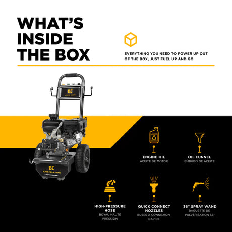 BE Power B327PX 3,200 PSI 2.5 GPM Powerease Gas Pressure Washer