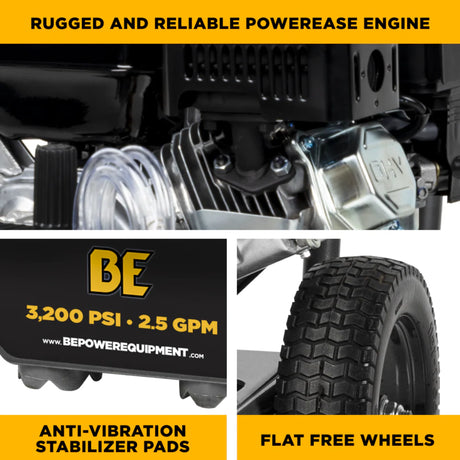 BE Power B327PX 3,200 PSI 2.5 GPM Powerease Gas Pressure Washer