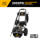 BE Power 3,400 PSI Cold Water Gas Pressure Washer with Powerease R225 Engine