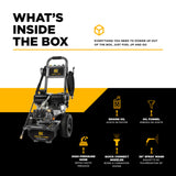 BE Power 3,400 PSI Cold Water Gas Pressure Washer with Powerease R225 Engine