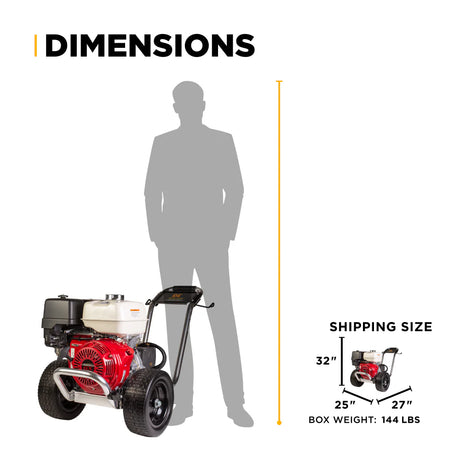 BE Power 4,200 PSI Aluminum-Frame Cold Water Gas Pressure Washer with Honda GX390
