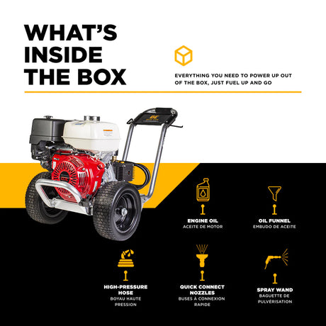 BE Power 4,200 PSI Aluminum-Frame Cold Water Gas Pressure Washer with Honda GX390