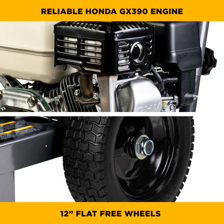 BE Power 4,200 PSI Aluminum-Frame Cold Water Gas Pressure Washer with Honda GX390