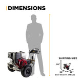 BE Power 4,200 PSI Industrial Wheeled Cold Water Gas Pressure Washer