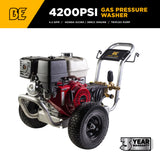 BE Power 4,200 PSI Industrial Wheeled Cold Water Gas Pressure Washer