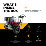 BE Power 4,200 PSI Industrial Wheeled Cold Water Gas Pressure Washer