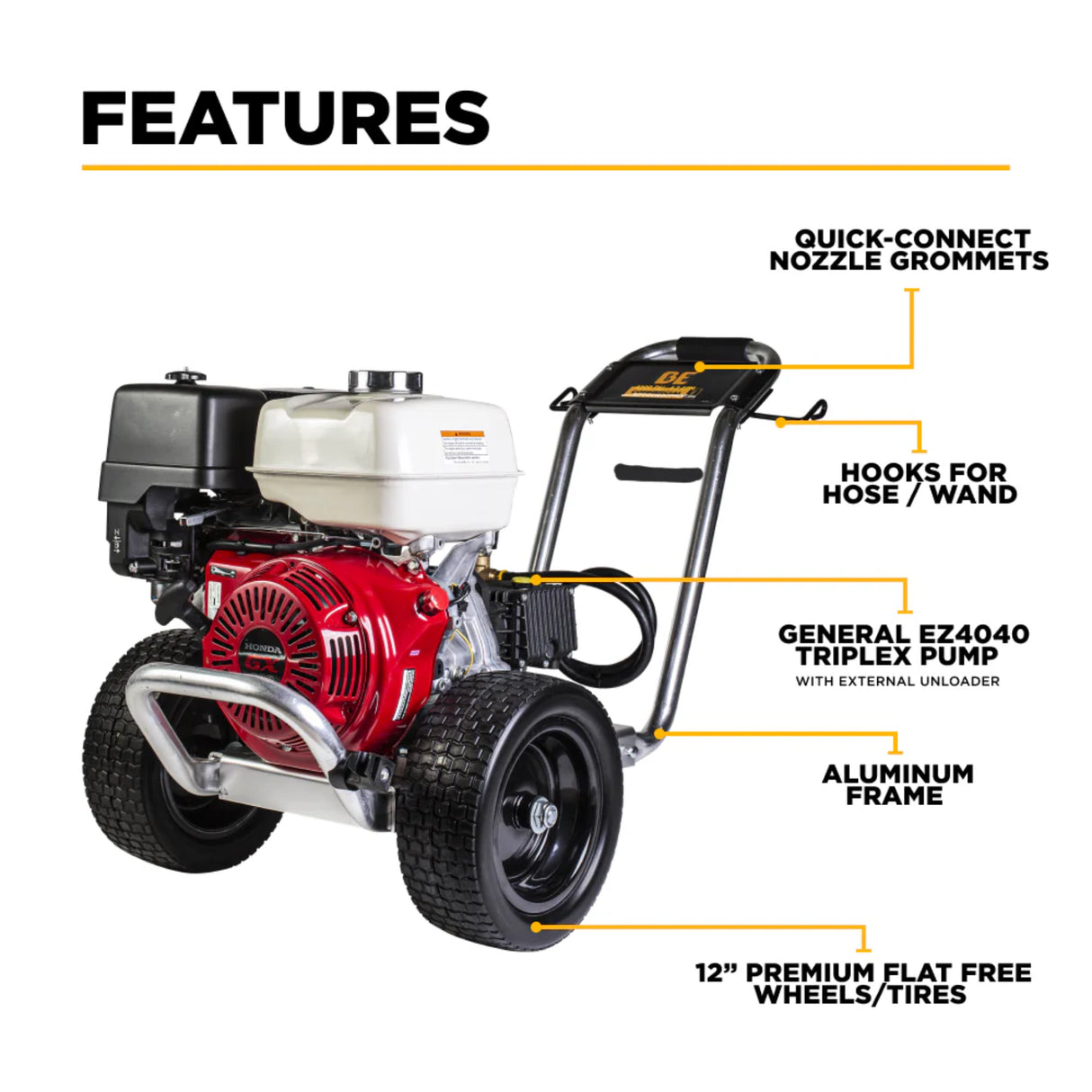 BE Power B4213HAGS 4,200 PSI 4.2 GPM Honda GX390 Gas Pressure Washer