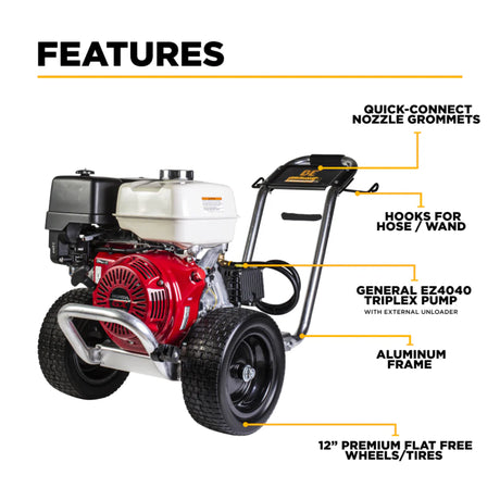 BE Power B4213HAGS 4,200 PSI 4.2 GPM Honda GX390 Gas Pressure Washer