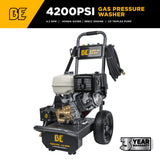 BE Power 4,200 PSI Steel-Frame Cold Water Gas Pressure Washer with Honda GX390