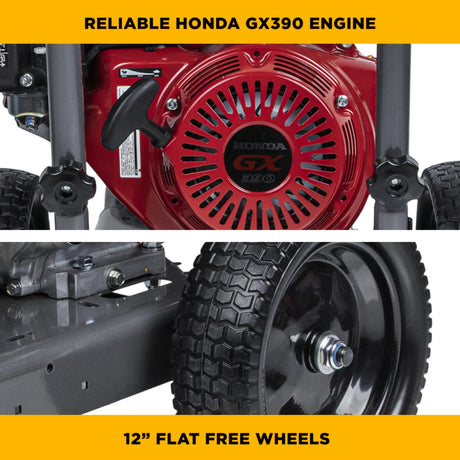 BE Power 4,200 PSI Steel-Frame Cold Water Gas Pressure Washer with Honda GX390