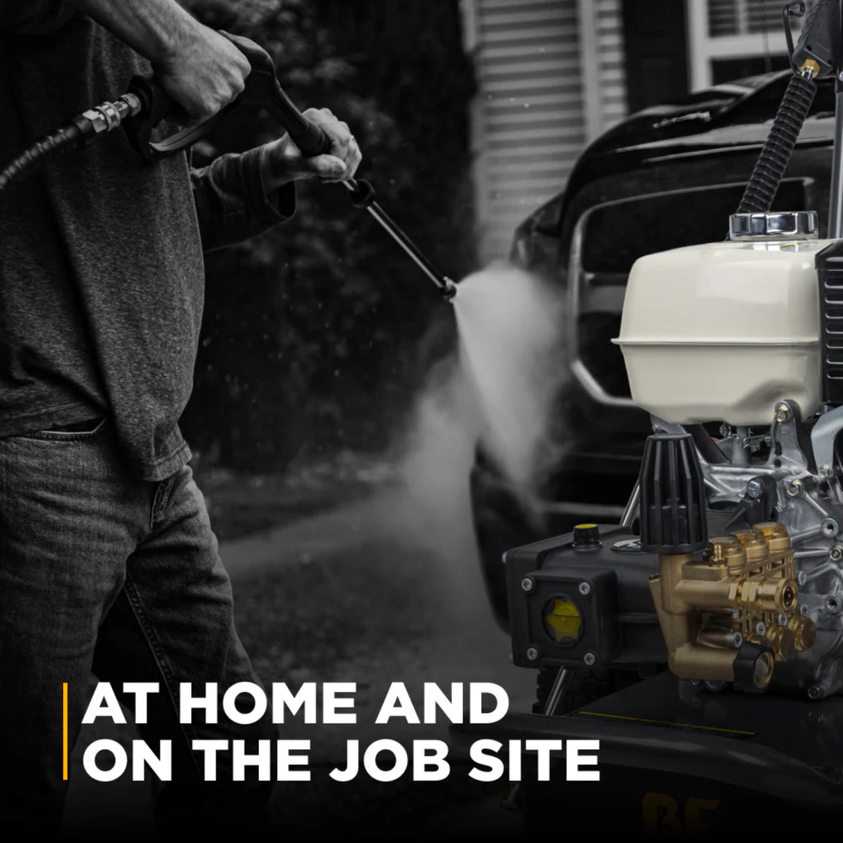 BE Power 4,200 PSI Steel-Frame Cold Water Gas Pressure Washer with Honda GX390