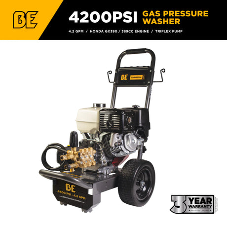 BE Power B4213HGS 4,200 PSI Honda GX390 Gas Pressure Washer