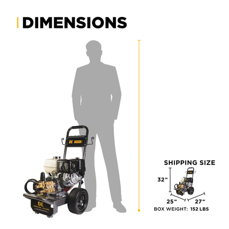 BE Power B4213HGS 4,200 PSI Honda GX390 Gas Pressure Washer