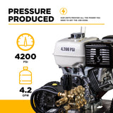 BE Power 4,200 PSI Cold Water Gas Pressure Washer with General Triplex Pump
