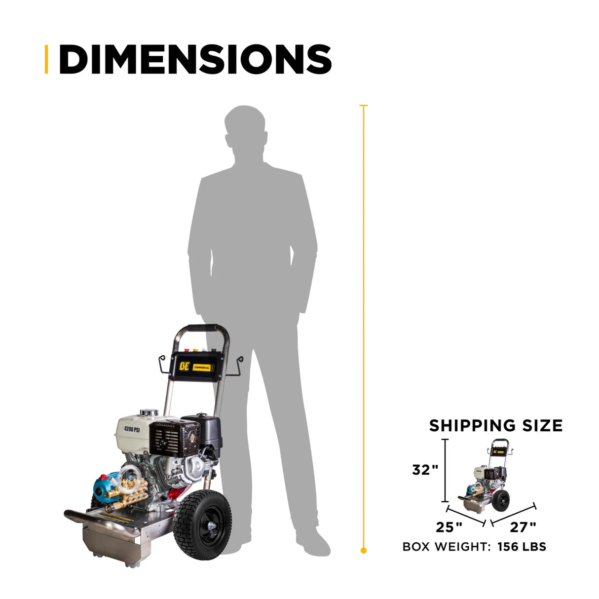 BE Power B4213HSJ 4,200 PSI Honda GX390 CAT Pump Pressure Washer