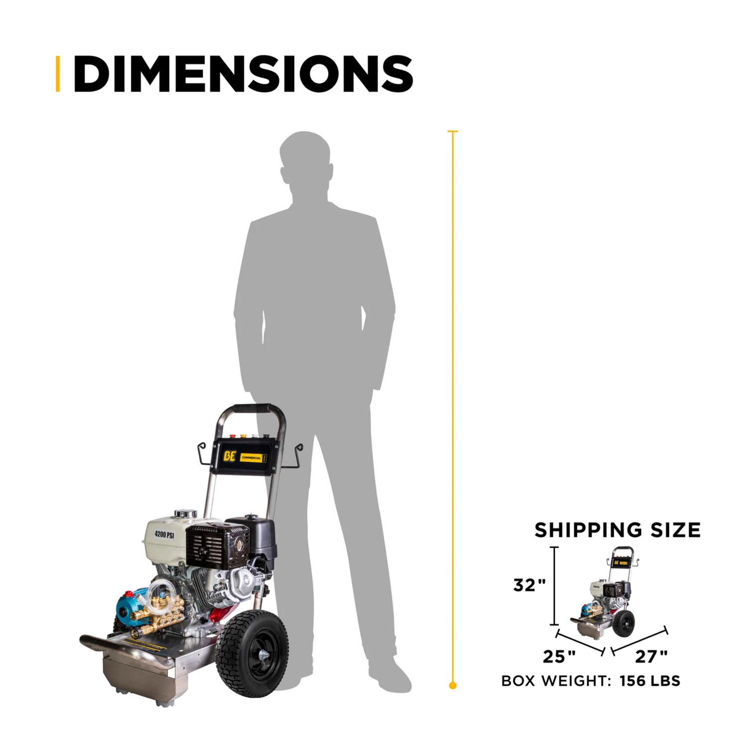 BE Power B4213HSJ 4,200 PSI Honda GX390 CAT Pump Pressure Washer