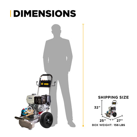 BE Power B4213HSJ 4,200 PSI Honda GX390 CAT Pump Pressure Washer