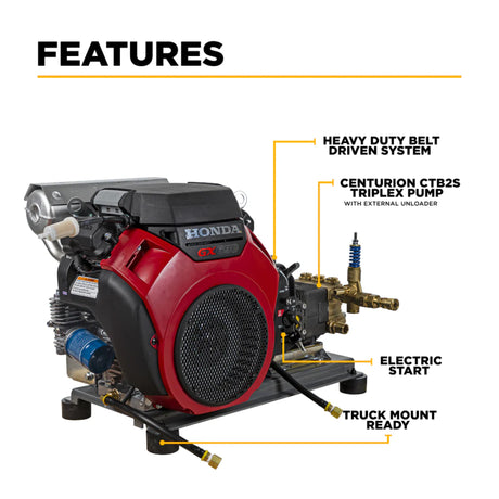 BE Power B4224HETBAS 4,200 PSI 8.5 GPM Truck-Mount Pressure Washer