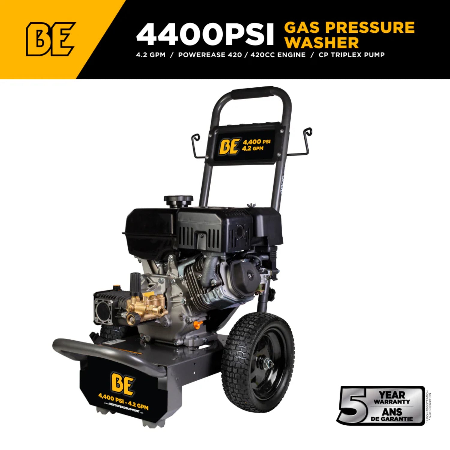 BE Power B4415PA 4,400 PSI 4.2 GPM Powerease Gas Pressure Washer