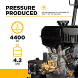 BE Power B4415PA 4,400 PSI 4.2 GPM Powerease Gas Pressure Washer