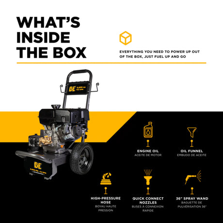 BE Power B4415PA 4,400 PSI 4.2 GPM Powerease Gas Pressure Washer