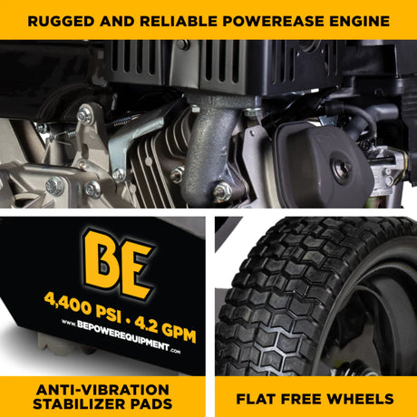 BE Power B4415PA 4,400 PSI 4.2 GPM Powerease Gas Pressure Washer