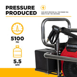 BE Power B5024HEBAS 5,100 PSI 5.5 GPM Industrial Gas Pressure Washer