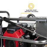 BE Power B5024HEBAS Industrial Cold Water Gas Pressure Washer – 5,100 PSI / 5.5 GPM, Honda GX690 V-Twin Electric Start, CP Belt-Drive Triplex Pump, 4-Wheel Roll Cage Frame