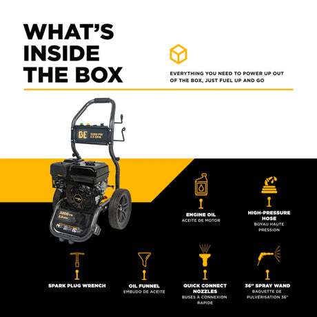 BE Power BE327PX 3,200 PSI 2.5 GPM Powerease Gas Pressure Washer
