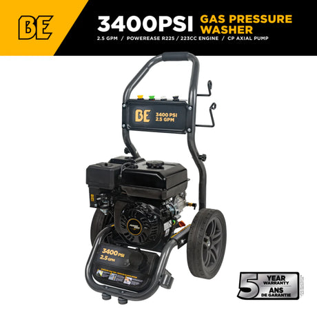 BE Power BE3475PX 3,400 PSI 2.5 GPM Powerease Gas Pressure Washer