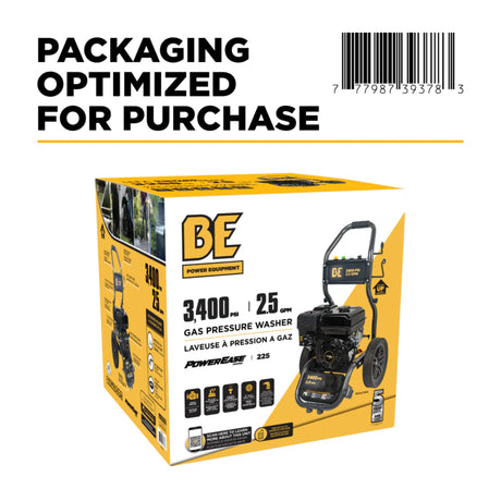 BE Power BE3475PX 3,400 PSI 2.5 GPM Powerease Gas Pressure Washer