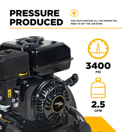 BE Power BE3475PX 3,400 PSI 2.5 GPM Powerease Gas Pressure Washer