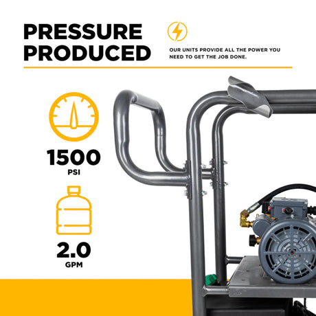 BE Power 1,500 PSI Electric Hot Water Pressure Washer with Built-In Diesel Burner