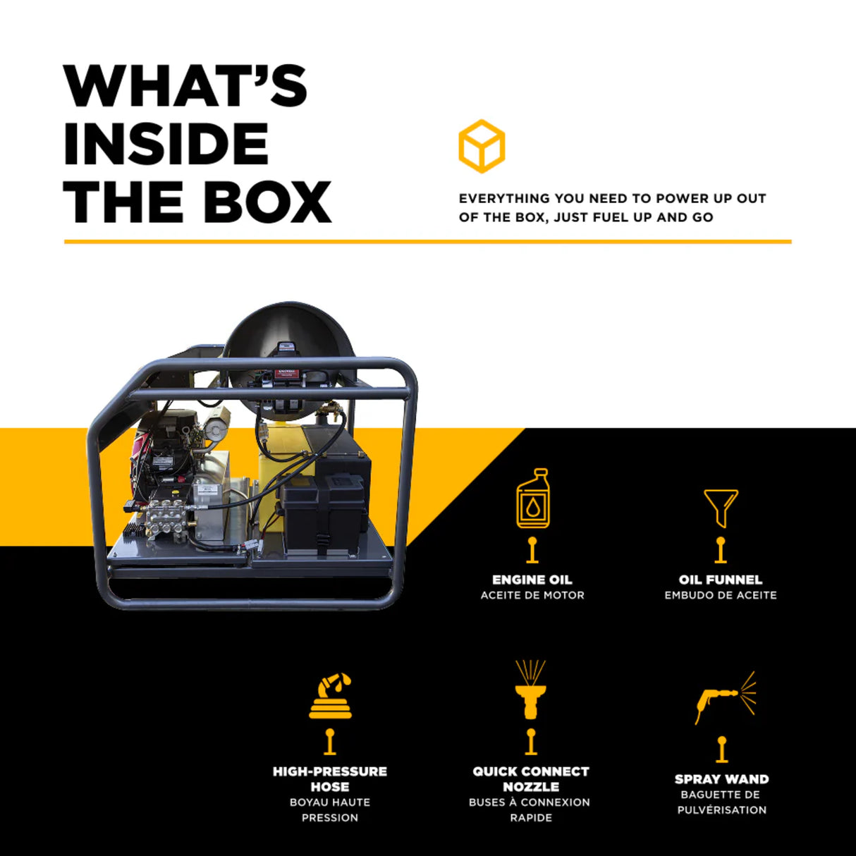 BE Power 3,500 PSI 5.5 GPM Truck-Mount Hot Water Pressure Washer with Honda GX690 Engine