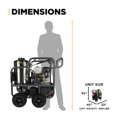 BE Power 4,200 PSI 4.2 GPM Commercial Hot Water Gas Pressure Washer with Honda GX390