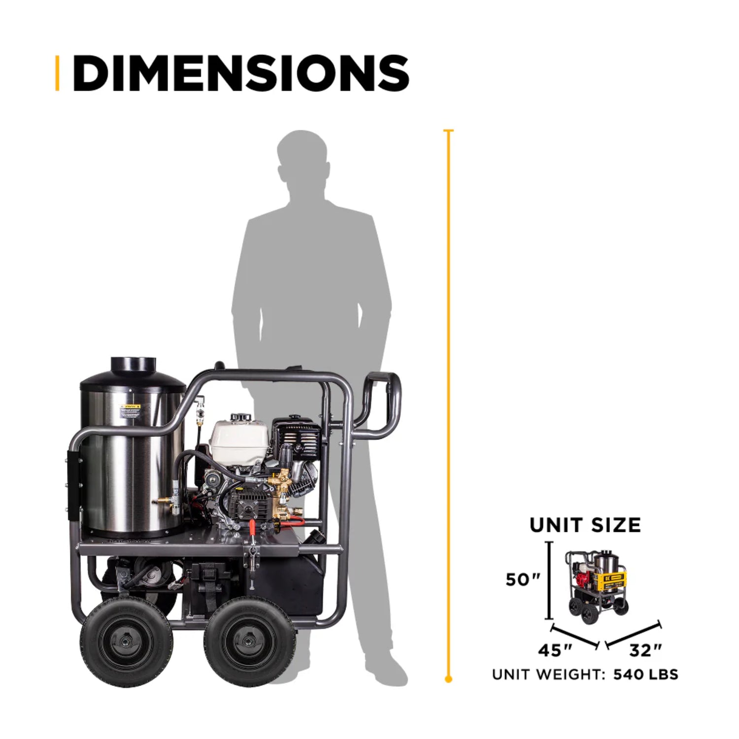BE Power 4,000 PSI Hot Water Pressure Washer with Honda GX390 Engine