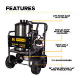BE Power 4,000 PSI Hot Water Pressure Washer with Honda GX390 Engine