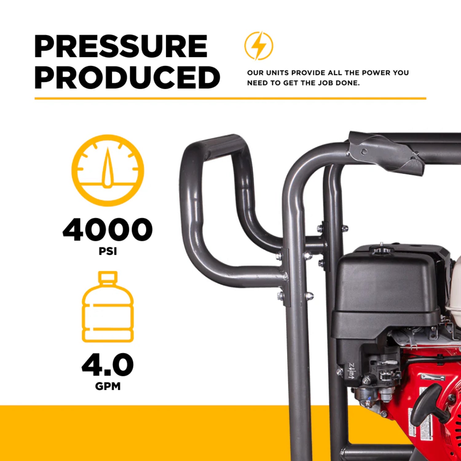 BE Power 4,000 PSI Hot Water Pressure Washer with Honda GX390 Engine
