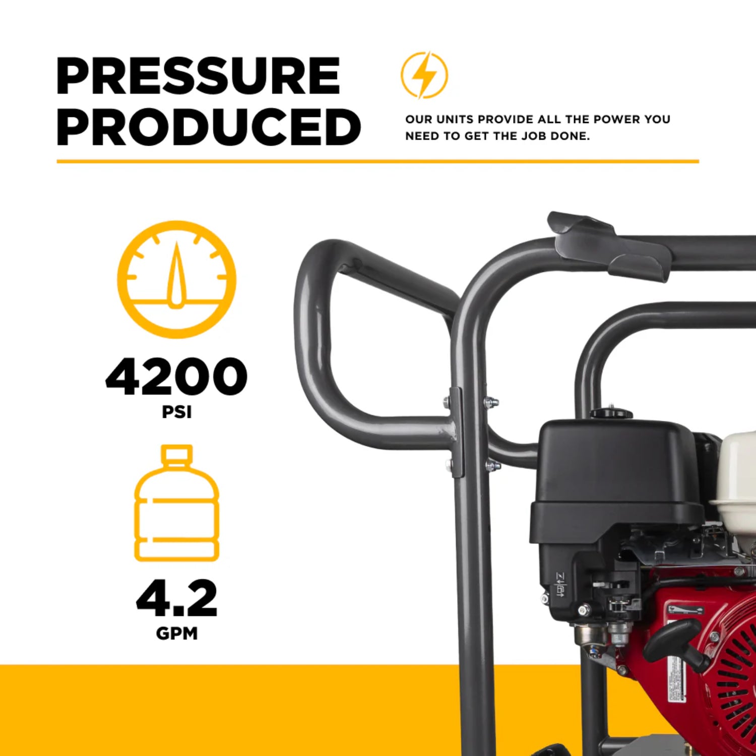 BE Power 4,200 PSI 4.2 GPM Commercial Hot Water Gas Pressure Washer with Honda GX390
