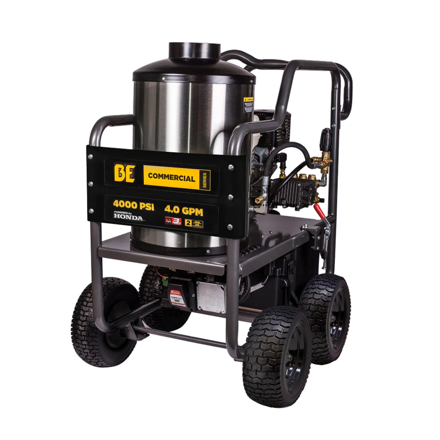 BE Power 4,000 PSI Hot Water Pressure Washer with Honda GX390 Engine