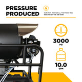 BE Power 3,000 PSI 10 GPM Industrial Truck-Mount Hot Water Pressure Washer