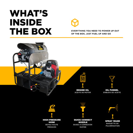 BE Power 3,000 PSI 10 GPM Industrial Truck-Mount Hot Water Pressure Washer