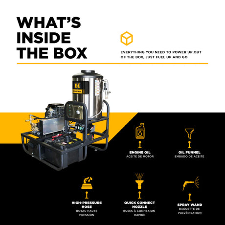 BE Power 3,500 PSI Industrial Truck-Mount Hot Water Pressure Washer with Vanguard 18 HP