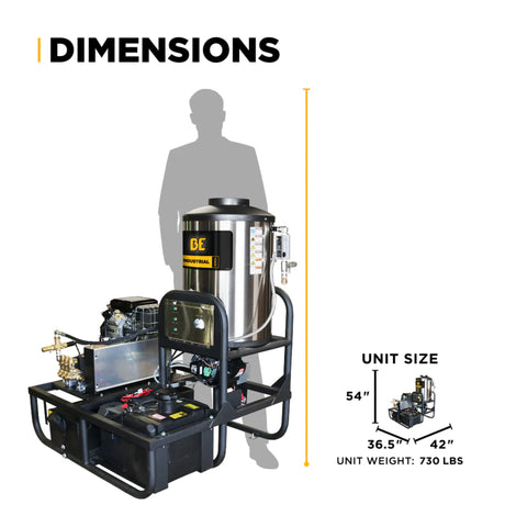 BE Power 3,500 PSI Industrial Truck-Mount Hot Water Pressure Washer with Honda GX690