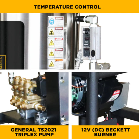 BE Power 3,500 PSI Industrial Truck-Mount Hot Water Pressure Washer with Vanguard 18 HP